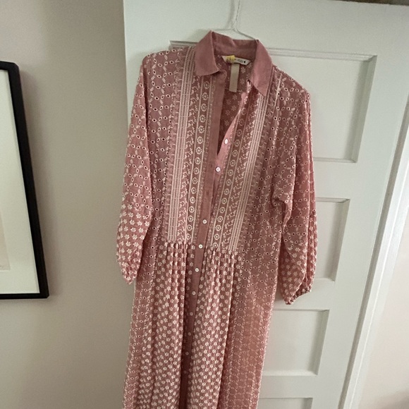 Zara Dresses & Skirts - Zara pink embroidered eyelet peasant dress